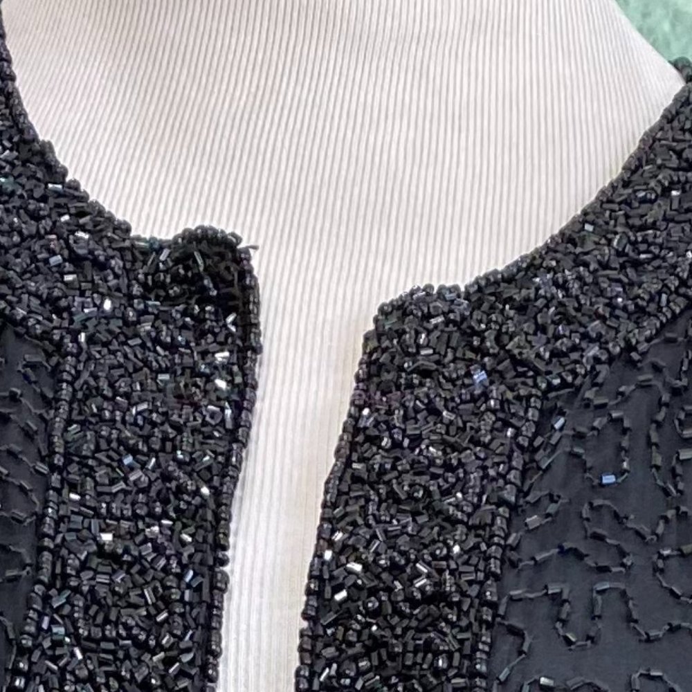 📌Laurence K. Vintage Elegant Sequin Silk Jacket - Picture 12 of 16
